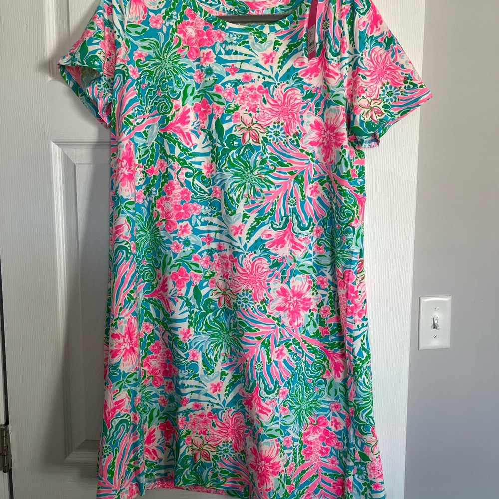 Lilly Pulitzer Pink and Green Floral Mini Dress